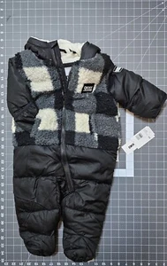Dkny Black Snowsiut All In One Jumpsiut With Fleece Teddy Size 6 -9 Months - Picture 1 of 7