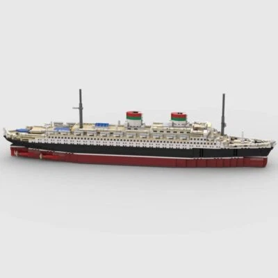 SS Rex An Italian Ocean Liner Ship 1: 400 Scale 2442 Bricks MOC-73429 Toys Set - Image 1 of 4