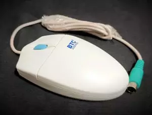 BTC 3 Button Mechanical PS/2 Mouse with Scroll Wheel White TESTED & VERY CLEAN - Picture 1 of 8