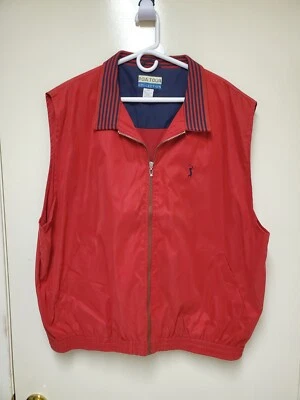 PGA Tour Collection Mens Red Windbreaker Golf Vest Size XXL Foto 1 de 4