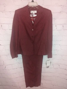 Jones New York Women's Terra Cotta 100% Linen Pant Suit Size 8P - Picture 1 of 15