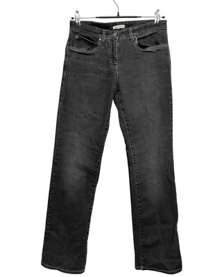 Pantalones de mezclilla negros desteñidos Eileen Fisher ajustados de pierna recta para mujer talla Petite 6 Foto 1 de 4