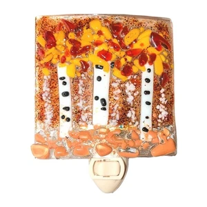 Fused Art Glas Nachtlicht Espe Birke Herbst Herbst Blätter Bäume Nachtlicht A+! - Bild 1 von 15
