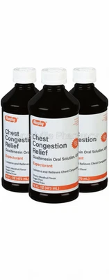 Упаковка из 3 регби облегчение заложенности груди гвайфенезин 100 мг вишневый ментол 16 унций - Изображение 1 из 3