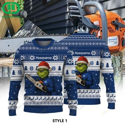 Grinch Husqvarna Weihnachtspullover Ugly S-5XL - Bild 1 von 3