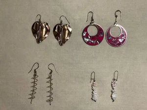 LOT OF MIXED DANGLE DROP EARRINGS - 4 PAIRS - Picture 1 of 5