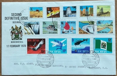 Rhodesia 1970 FDC SG 439-452 Complete Set cover to Salisbury very fine SC275-293 - Image 1 of 2