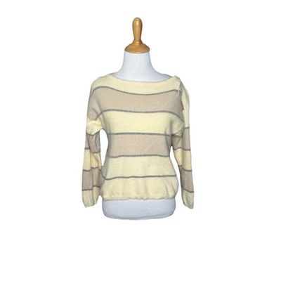 Винтажный Lauren Hansen ручной вязки шерсти ангорской смеси абстрактный свитер размер маленький - Изображение 1 из 4