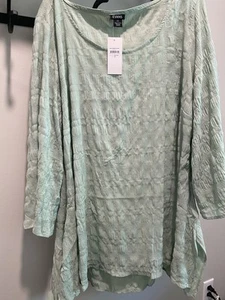 Evans Damen Salbei Mint U-Ausschnitt 3/4 Ärmel Pullover Tunika Oberteil Gr. 20 - Bild 1 von 6