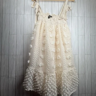 Vici женщин Baby кукла верхний размер средний кремовый галстук ремни рубашка платье без рукавов  - Изображение 1 из 4