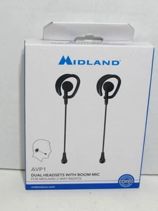 Midland Ear-shaped Earhook Headset with Rod Mic for 2 Way Radio AVP-1 (2 Pack) - Picture 1 of 4