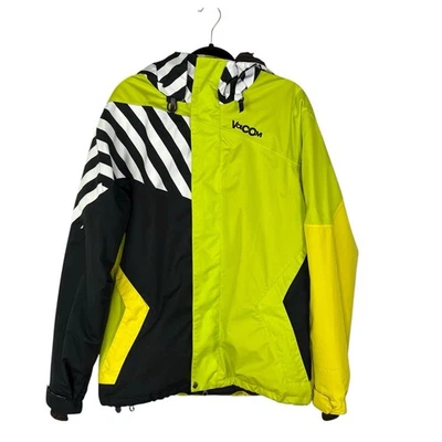 Volcom Nimbus Full Zip Yellow Green Abstract Snow Jacket Men’s Size M - Image 1 of 4