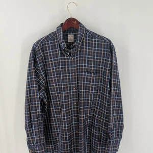 Brooks Brothers 346 Langarm kariertes Button Down Hemd mehrfarbig Größe L - Bild 1 von 9