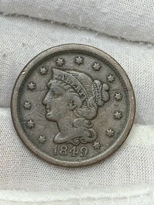 1849 1c Braided Hair Large Cent ** XKKXL0910 - Picture 1 of 3