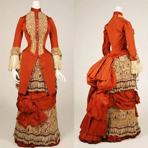 1880s Victorian Civil War Bustle  Comstock Day Dresses Historical  Renaissance  - Picture 1 of 18