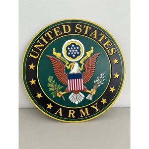 US Army Emblem Wall Decor Metal Sign Official Licensed Product Open Road Veteran - Picture 1 of 5