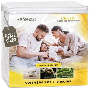 Waterproof Mattress Protector Queen Size – Absorbent Breathable Soft Fitted B... - Picture 1 of 7