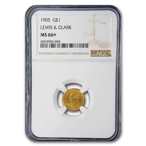 1905 Gold $1.00 Lewis & Clark MS-66+ NGC - Picture 1 of 3