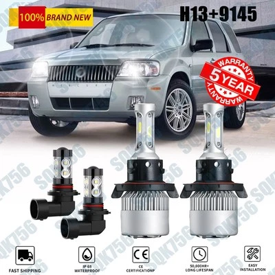 Para For Mercury Mariner 2005-2011 - Kit de 4 faros LED + bombillas antiniebla - Image 1 of 4