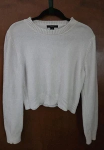Forever 21 Cropped Pullover weiß Größe L sehr weich klassisch minimal  - Bild 1 von 6