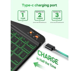 Keyboard Case for iPad 9th 8th 7th Gen 10.2 - 7 Colors Backlit - Picture 1 of 8