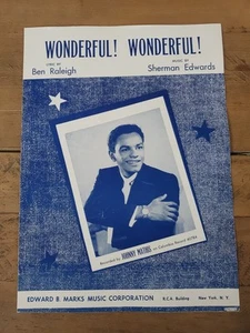 Johnny Mathis Wonderful Wonderful 1956 by Ben Raleigh & Sherman Edwards piano - Picture 1 of 4