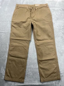 Carhartt Rugged Work Khaki Men's 38x30 Relaxed Fit Brown Canvas Pants Straight - Picture 1 of 11