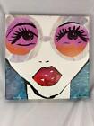 Oliver Gal Glamor Face Sunglasses Big Eyes Red Lips POP Art 12" x 12"