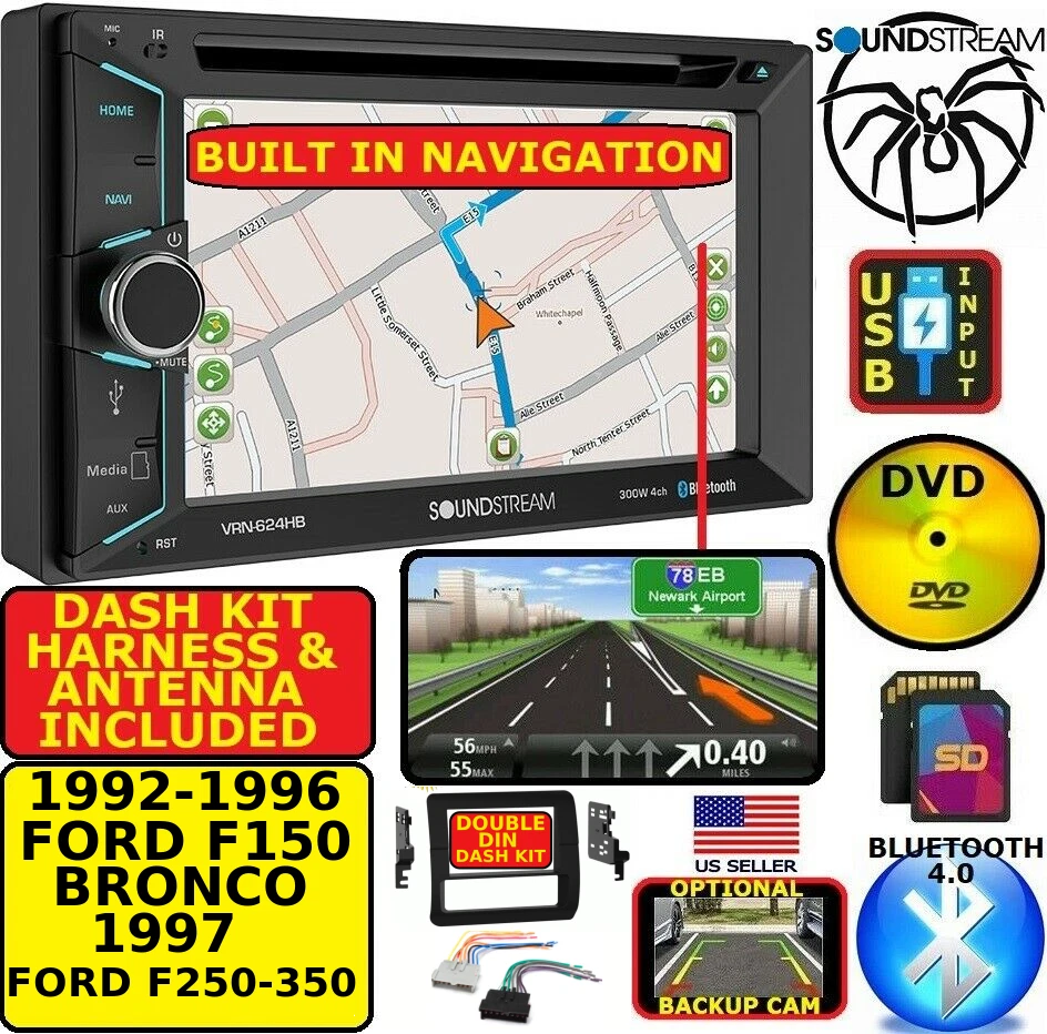 FORD SERIE F Y BRONCO 92-97 CD/DVD BLUETOOTH USB NAVEGACIÓN COCHE RADIO ESTÉREO  Foto 1 de 4