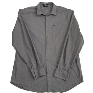 Krew Button Up Shirt XL Grey L/S 100 % Cotton Casual Office Preppy Classic - Picture 1 of 9