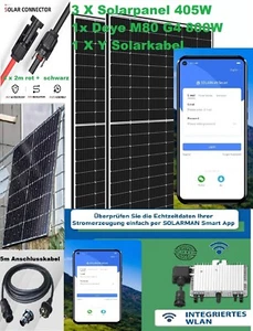 Balkonkraftwerk 1215W/800 W Solaranlage mit Deye M80 G4 800W neueste Generation - Bild 1 von 8