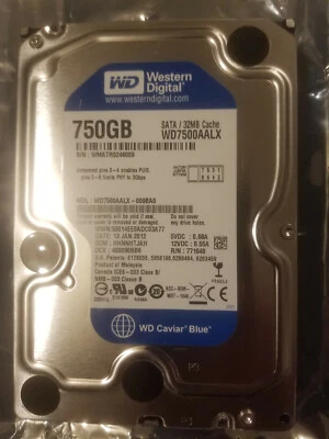 WD WD7500AALX-009BA0 750GB 3.5" HD SATA DCM HHNNHTJAH WD7500AALX - Image 1 of 4
