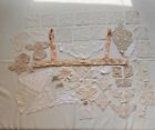 Antique Vintage Lace Appliqués Insert Lot Filet Hand And Machine Made Butterfly