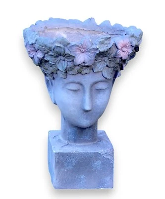 Elegant Cement Flower Head Planter 40cm Garden & Home Decorative Pot - Image 1 of 4