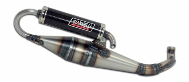 Giannelli 31605V4 Marmita Scooter SHOT V4 per Aprilia SR 50 R - Argento/Nero