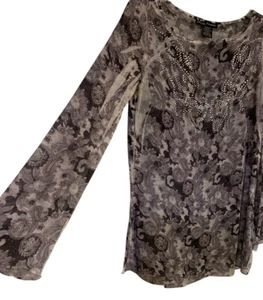 Simply Irresistable Rhinestone Embelished Long Sleeve Top Shirt Tunic Size Small - Picture 1 of 6
