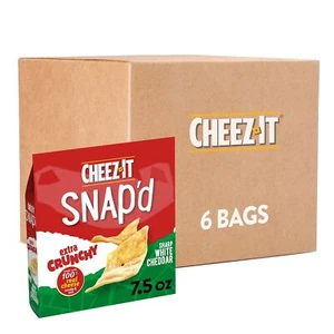 Cheez-It Snap'd Cheese Cracker Chips Thin Crisps Extra Crunchy Sharp White Ch... - Picture 1 of 8