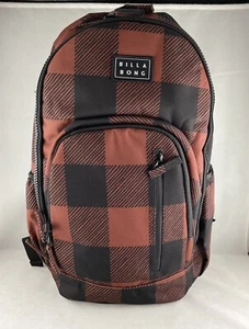 BILLABONG 'Roadie' Printed Large 31L Utility Backpack - Red Black Check (BML) - Picture 1 of 12