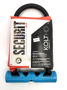 Bügelschloss Securit U Kolt HD Schlüssel Standard 4,25x9 blau Fahrrad Motorrad Schloss - Bild 1 von 2