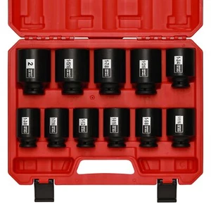 Impact Socket Set  1/2 inch 11PCS 6 Point 1-3/8-Inch to 2Inch SAE CR-MO - Picture 1 of 8