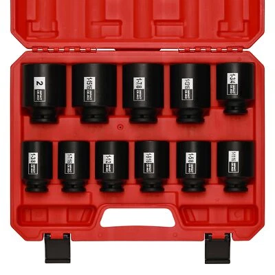 Impact Socket Set  1/2 inch 11PCS 6 Point 1-3/8-Inch to 2Inch SAE CR-MO - Image 1 of 4