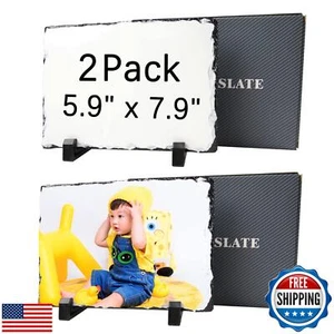 OKBA Sublimation Slate Blanks DIY Custom Stone Slate 6x8 Inch Picture Frame H - Picture 1 of 5