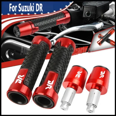 RED Handlebar and Hand Grips End Caps For Suzuki DR DR650 DR125 DR200 DR250 - Изображение 1 из 4