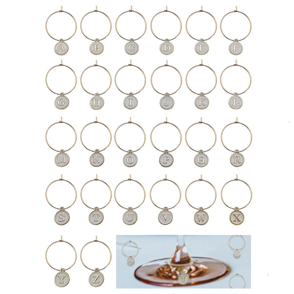 26 Piezas Etiquetas Taza Marcadores Decoraciones para Bar Mesa Decoración Reuniones Foto 1 de 1