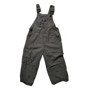Oshkosh B'Gosh Vestbak Overalls 2T Gray Blue Moon Rocket Space Carpenter Toddler - Picture 1 of 8