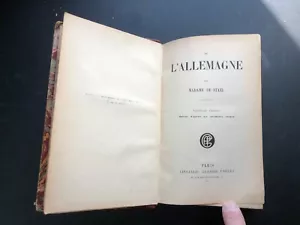 1800s? Antique "de Allemagne par Madame de Stael" Paris, FRANCE - Imagen 1 de 12