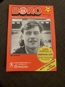 1985 Middlesbrough V Norwich City Soccer/football Programme - Picture 1 of 2
