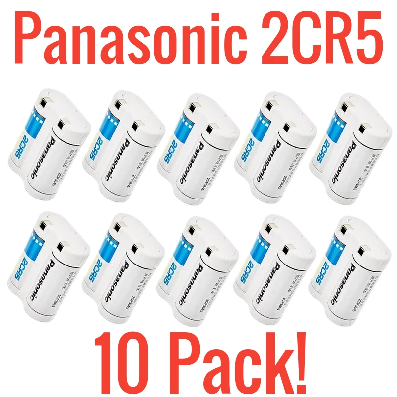 Paquete de 10 baterías de litio fotográficas Panasonic 6V 2CR5 blancas nuevas DL45, KL2CR5, 5032LC Foto 1 de 1