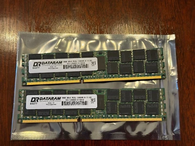 32GB 2x16GB DATARAM 64377 2Rx4 PC3L-10600R W01366613164S Server RAM Memory - Image 1 of 3