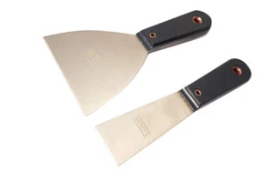 Al-Br Brass Spark Proof Non-Sparking Putty Knife Scraper Soft Grip Handle 3"/4" - Picture 1 of 4